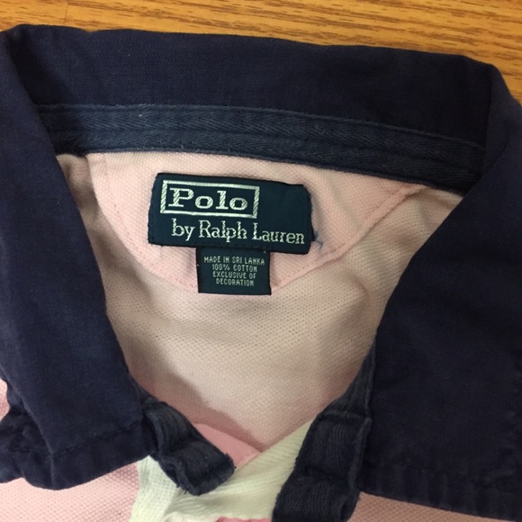 Men’s polo by Ralph Lauren size xl pink blue vntg - Picture 3 of 7